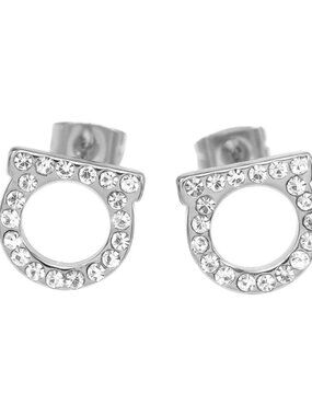 "D" Style Studs with Crystals